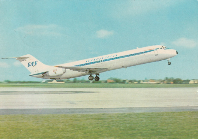 LENTOKONEKORTTI - SUPER DC-9 JETLINER SAS - 1/2