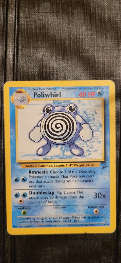 Poliwhirl #57 Base Set 2 Uncommon Pokemon CCG card