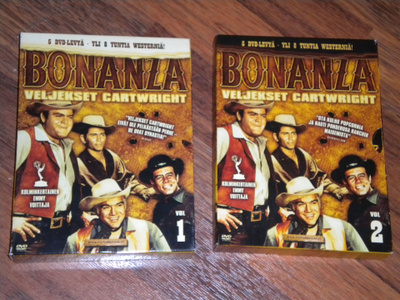 2x DVD BOX - BONANZA - Veljekset Cartwright yht. 10 DVD:tä