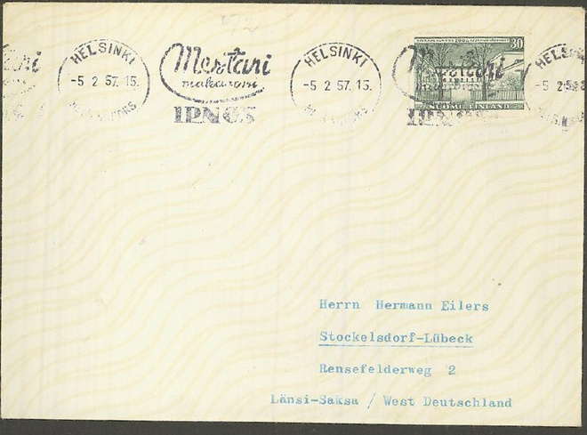 1956 sairaalalaitos kirje Saksaan