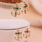 0347 .. 9k Kulta Elegant Crystal Ankkuri .. Korvakorut - pikkukuva 5