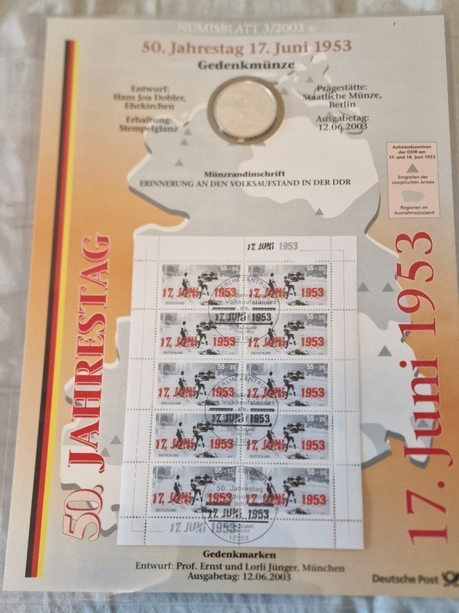 Saksa 2003 rahakirje 10€  50v 17.6.1953