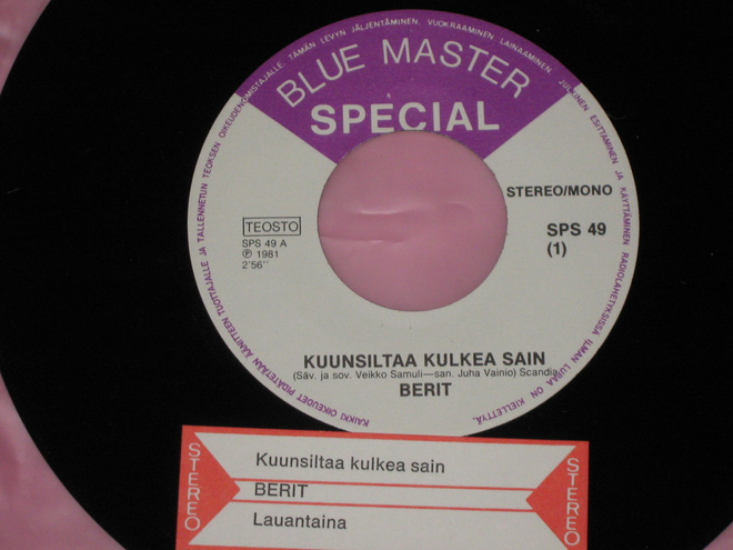 7" BERIT - Kuunsiltaa Kulkea Sain - single 1981 EX