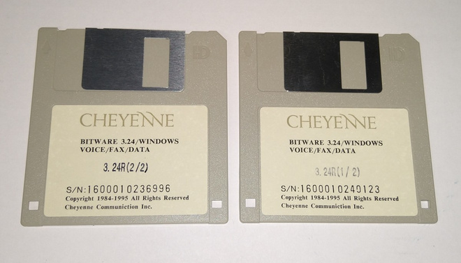 CHEYENNE BITWARE 3.24R WINDOWS VOICE FAX DATA DISKETTE