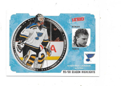 1999-00 UD Victory #258 Roman Turek , St Louis Blues MV