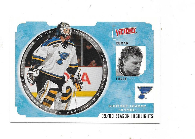 1999-00 UD Victory #258 Roman Turek  , St Louis Blues MV