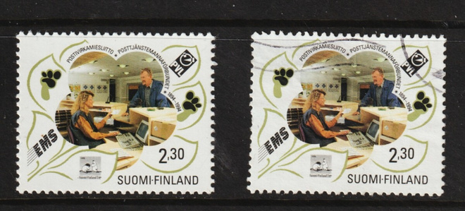 1994 Postivirkamiesl.100v merkki leimattuna ja leimaamattoma