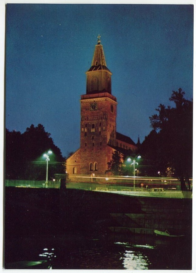 Turku Tuomiokirkko yöllä 1960-luku