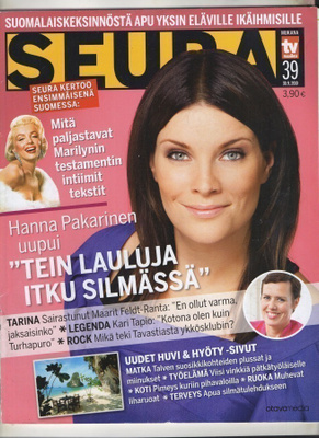 Seura n:o 39 2010 Marilyn Monroe.  Hanna Pakarinen. 70-luku.