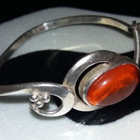 Vintage hopea Meripihka Amber rannekoru 60 luvulta - pikkukuva 2