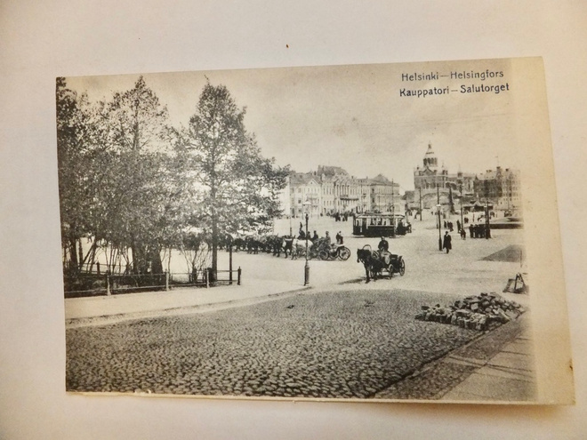 VANHA Postikortti Helsinki Raitiovaunu ym 1900-l