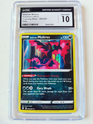Galarian Moltres Evolving Skies 093/203 CGC 10