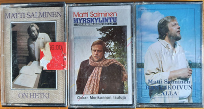 MATTI SALMINEN-3 KPL KASETTEJA-Rantakoivun alla, On hetki ym
