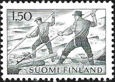 1963 Yleismerkki Tukinuitto 1,50 paperi yEG  LaPe 581 y