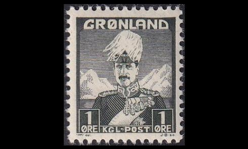 Grönlanti 1_II ** Christian X 1 öre typ II (1938)