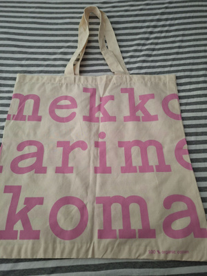 Marimekko logokassi vaaleanpunainen