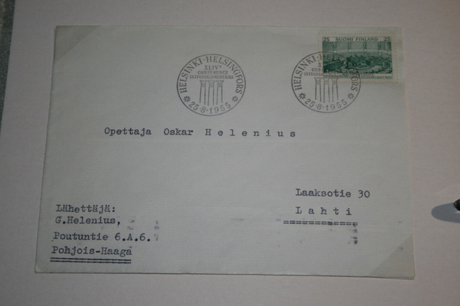 FDC kuori 25.8.1955 parlamenttikonferenssi