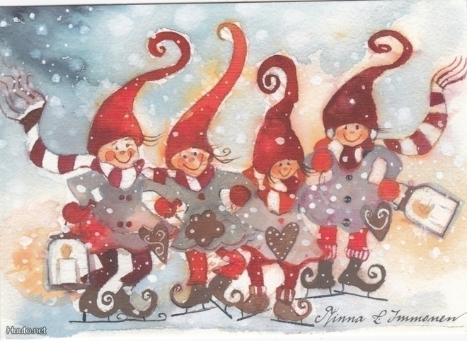 MINNA IMMONEN - 4 TONTTUA LUISTELEMASSA