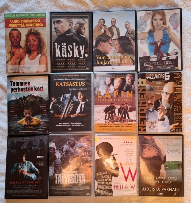 Elokuvapaketti Suomi DVD 12 kpl.