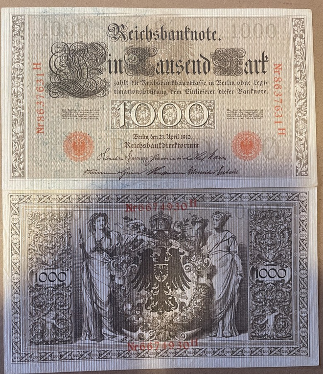 Germany 100 Mark 21.4.1910 taittamattomia