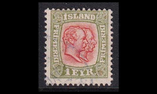 Islanti 48 o Kaksi kuningasta 1 Eyr (1907)