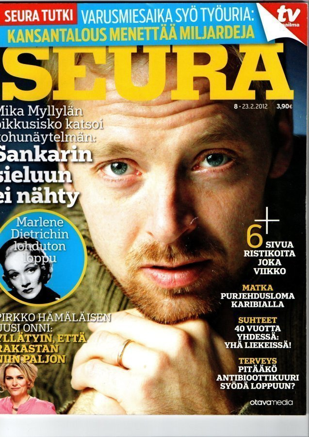 Seura n:o 8 2012 Mika. Pirkko. Marlene Dietrich.. Elisa.