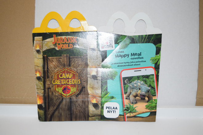Mcdonalds's Happy meal laatikko jurassic world