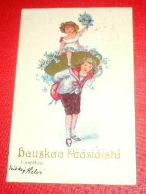 Poika kantaa tyttöä ja lemmikkejä   1928   (K6)