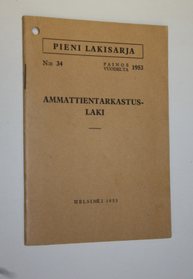 Ammattientarkastuslaki vuodelta 1953