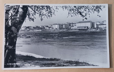 Rovaniemi, kaupunkia joen takaa, vanha vkpk, p. 1955