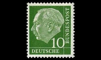 Saksa 183y ** Käyttösarja Heuss 10 Pf, y-paperi (1954)