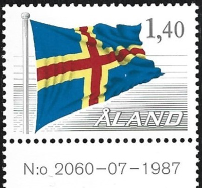 Åland 1984 Yleismerkki 1,40 mk välilöpari numero ** LaPe 004