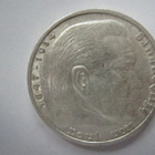 Natsi-Saksa 5 Reichsmark 1938 E Hindenburg hopeaa - pikkukuva 2