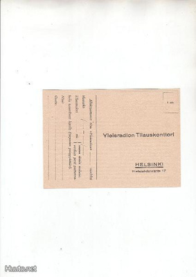 Yleisradio ja Radiokuuntelija, tilauskortit, 1931 ja 1945.