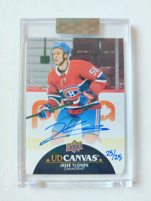 Jesse Ylönen - 21-22 UD Clear-Cut Black Canvas Rookie AU /25