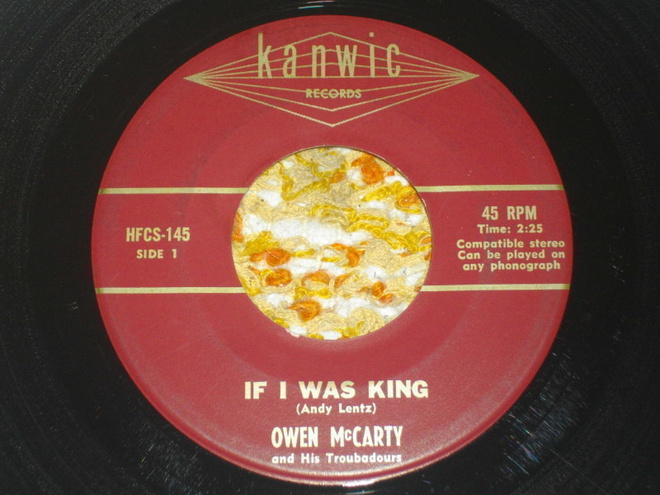 7" OWEN McCARTY - If I Was King - single 1968 hillbilly  EX-
