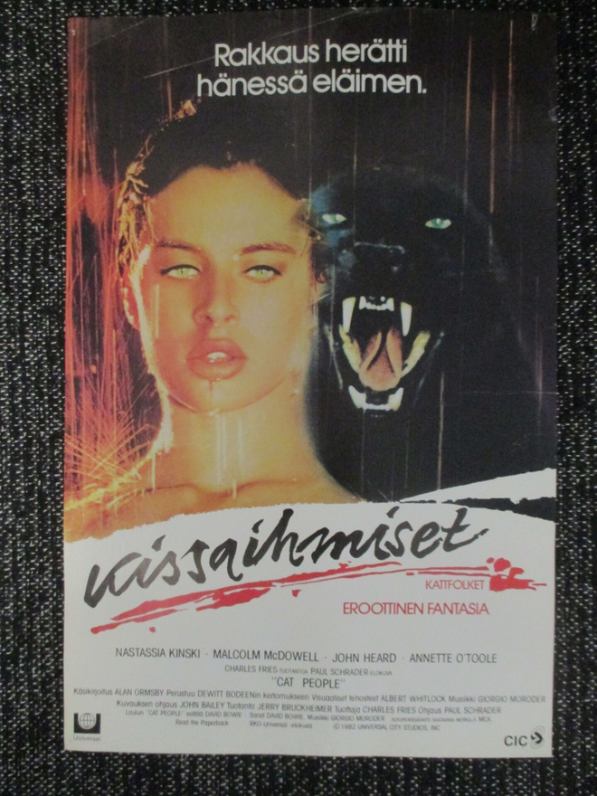 Kissaihmiset (Paul Schrader, 1982) - vanha elokuvajuliste