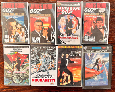 Vhs James Bond 007 kasetteja x 8 kpl