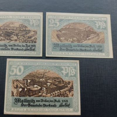 Saksa Mallnitz 3 seteliä 1921