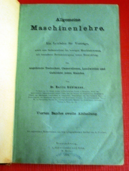 Dr. Moritz Ruhlmann : Allgemeine Maschinenlehre