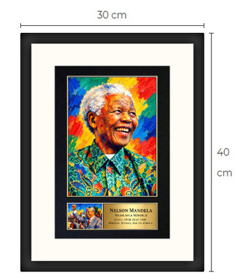 Uusi Nelson Mandela art print kehystetty 30 cm x 40 cm