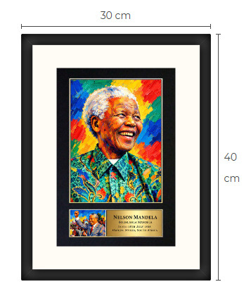 Uusi Nelson Mandela art print kehystetty 30 cm x 40 cm
