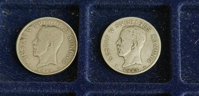Ruotsin 1 Kr hopeakolikkoja