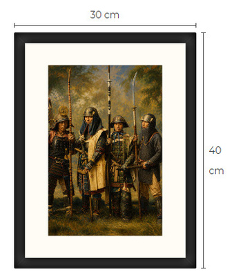 Uusi Samurai art print kehystetty 30 cm x 40 cm