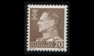 Tanska 390x ** Frederik IX 20 öre X-paperi (1961)