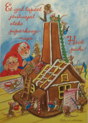 M-L Pitkäranta 1886 - Piparkakkutalon tekoa