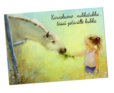 °°TYTTÖ JA HEVONEN°° - KORTTI / (Kimalle)