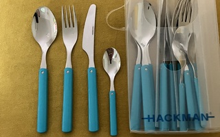 ** Hackman Hackminna aterimet, turkoosi 16kpl setti. Uusi **