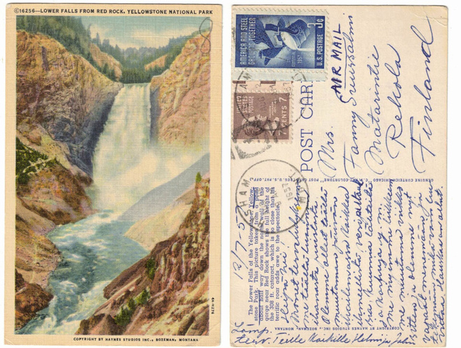 Vanha kortti, Yhdysvallat, Yellowstonen kansallispuisto