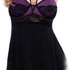 UUSI. Nätti selästä avoin yöasu, babydoll, L-XL - pikkukuva 1
